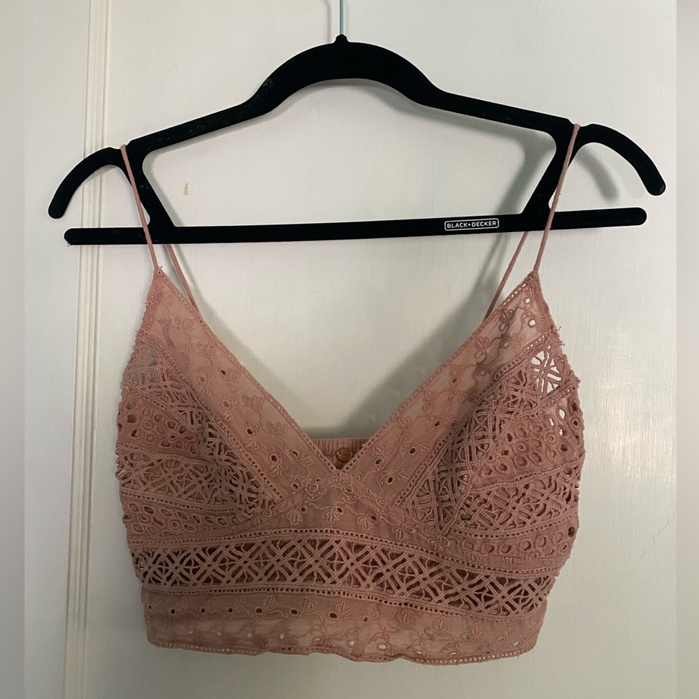 FREE PEOPLE Light Pink Cropped Tank